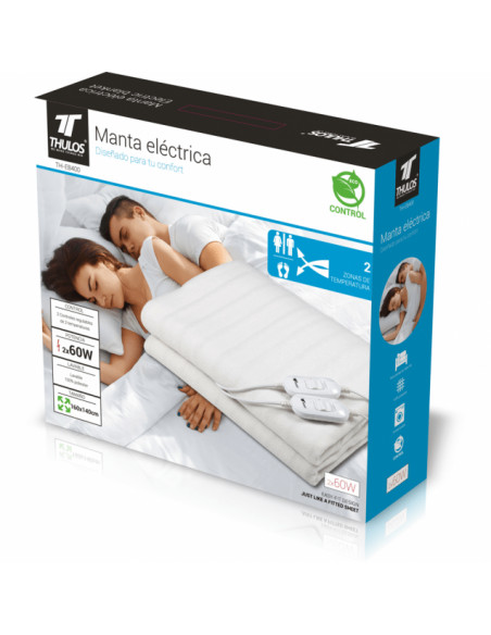 CALIENTACAMAS ELÉCTRICO 160*140 CM, LAVABLE, 2 CONFIGURACION DE CALOR TH-EB400
