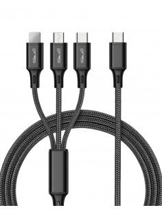 Cable de Carga Nylon Trenzado 3en1 TIPO-C a Lightning,...