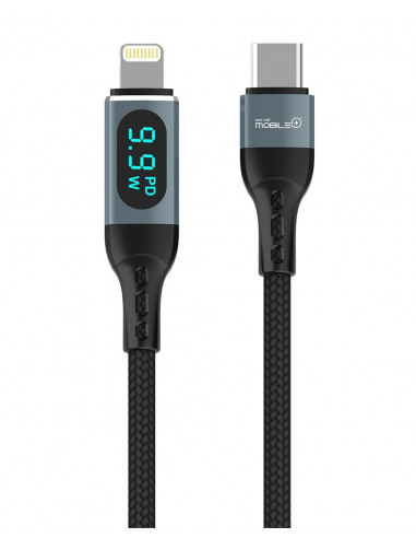 CABLE USB-TIPO C A LIGHTNING HECHO DE NYLON ENTRELASADO MB-1029.