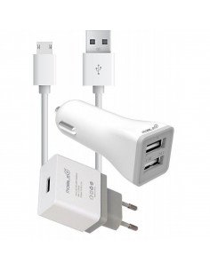 CARGADOR Y ADAPTADOR DE CASA Y COCHE PARA SMARTPHONE 2 EN...