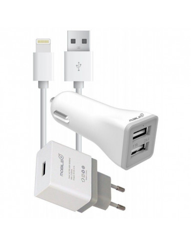 CARGADOR PARA CASA COMPATIBLE CON IPHONE 2 EN 1 MB-1001