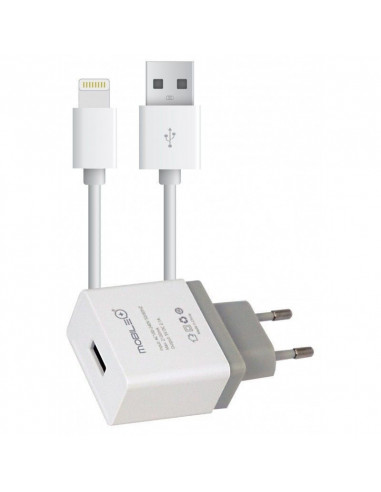 CARGADOR DE PARED Y CABLE LIGHTING COMPATIBLE CON DISPOSITIVOS IPHONE  MB-1003