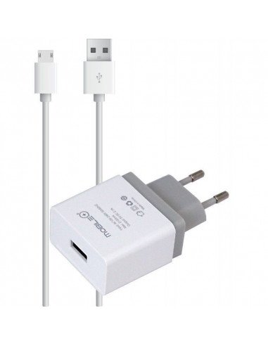 CARGADOR DE PARED Y CABLE MICRO USB A USB COMPATIBLE CON SMARTPHONE MOBILE+ MB-1004