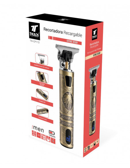 RECORTADORA DE PELO, CUCHILLA DE ACERO DE CARBONO(VINTAGE). THULOS TH-CP113