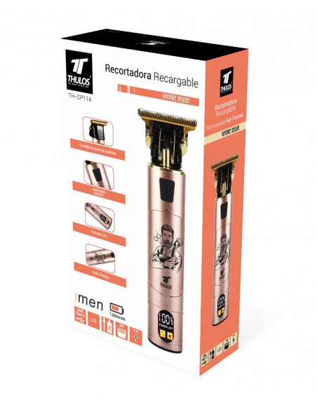 RECORTADORA DE PELO, CUCHILLA DE ACERO DE CARBONO (VINTAGE) THULOS TH-CP114