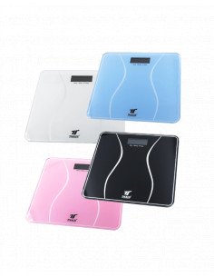 BÁSCULA DE BAÑO DIGITAL PLATAFORMA VIDRIO TEMPLADO, LCD...