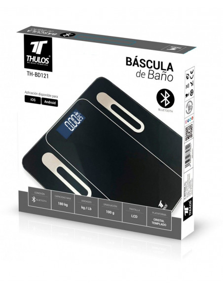 BÁSCULA DE BAÑO DIGITAL CON BLUETOOTH Y APP IOS, ANDROID THULOS TH-BD121