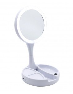 ESPEJO DE BELLESA CON DOBLE LUCES LED, AUMENTO 1X Y 10X... 2