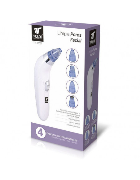 LIMPIA POROS FACIAL, 2 MODOS DE SUCCIÓN. INCLUYE CABEZALES CAMBIABLES. THULOS TH-BY01