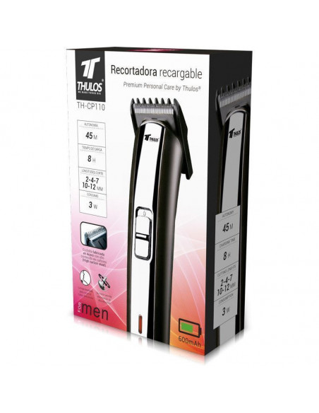 RECORTADORA DE PELO RECARGABLE, TIEMPO DE USO 45MIN. THULOS TH-CP110
