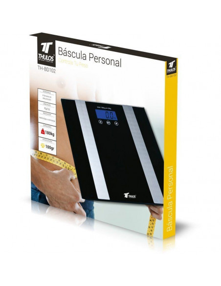 BÁSCULA DE BAÑO DIGITAL LCD, CAPACIDAD MAX 180KG. THULOS TH-BD102