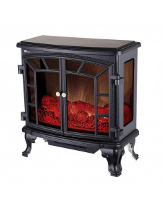 Chimenea eléctrica con llama y leña decorativa con 2...