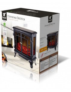 Chimenea eléctrica con llama y leña decorativa con 2... 2