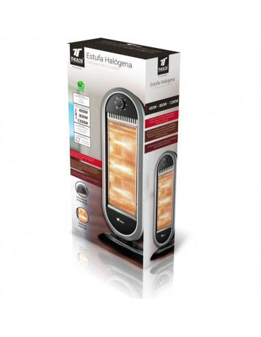 Estufa halógena, 3 ajustes de...