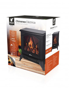 Chimenea eléctrica con efecto llama y leña decorativa y 2... 2