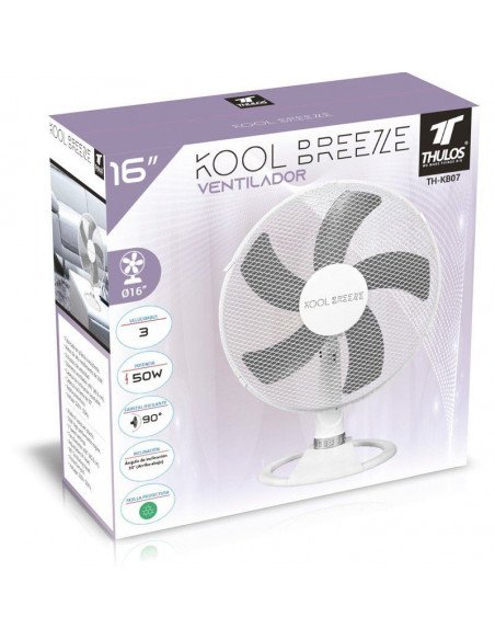 VENTILADOR DE SOBREMESA DE 16″ MOTOR DE 50W Y REJILLA PROTECTORA TH-KB07