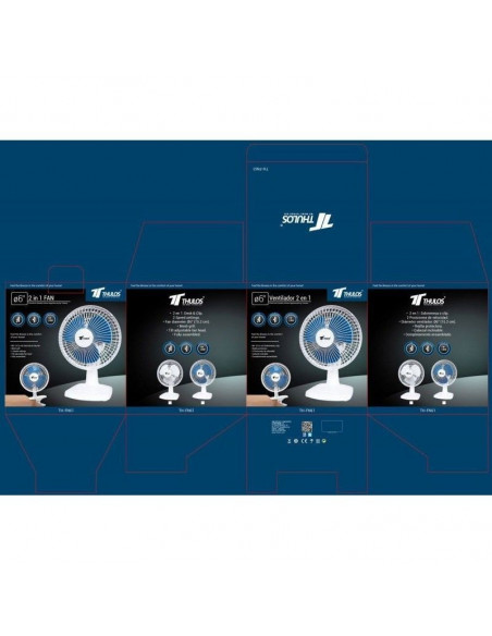VENTILADOR DE SOBREMESA O CLIP CON 2 MODALIDADES DE VELOCIDAS. THULOS TH-FN61