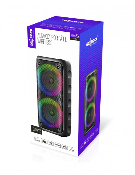 Altavoz Portátil Wireless 40W capacidad 2400mAh. GO-ROCK GR-55