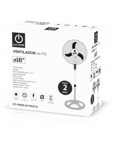 VENTILADOR DE PIE 16″, BASE CIRCULAR,...