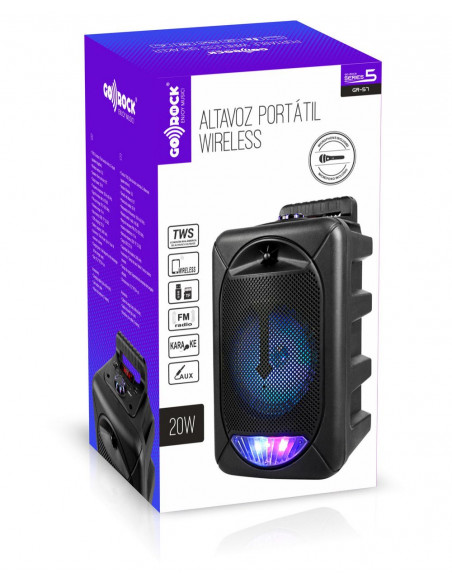 Altavoz Portátil Wireless, Alcance 10m, 32GB, 20W GO-ROCK GR-57