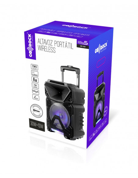Altavoz Portátil Wireless 30+10W 8", 1800mAh GO-ROCK GR-52