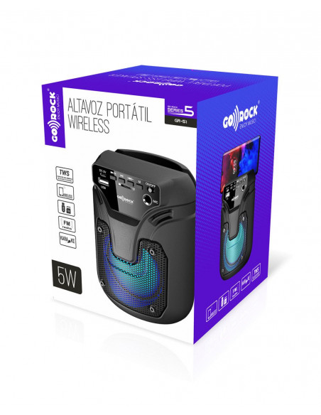 Altavoz Portátil 5W Wireless, alcance 10m, 800mAh GO-ROCK GR-51