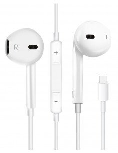 AURICULARES ESTÉREO CLAVIJA DE TIPO C  HECHO DE TPE...