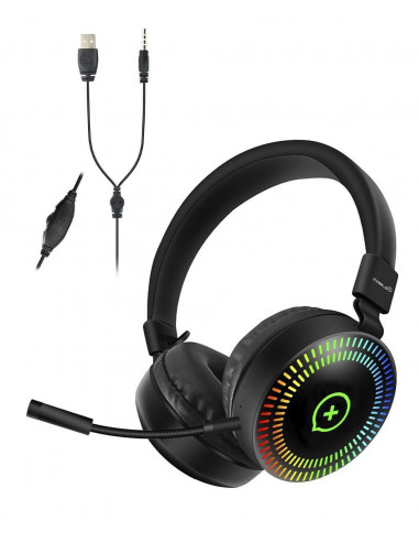 Auriculares Cascos Gaming 3D con Micrófono y Ajuste de volumen MB-HP35 MOBILE+