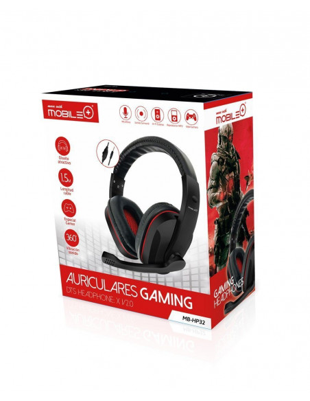 Auriculares Cascos Gaming con Micrófono, ajuste de volumen MOBILE+ MB-HP32
