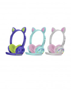 Auriculares Cascos Gaming Oreja Gato, con adaptador jack...