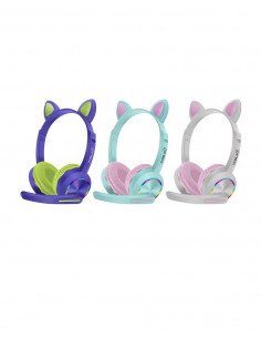 Auriculares Cascos Gaming Oreja Gato, con adaptador jack...