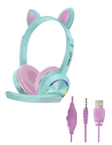 Auriculares Cascos Gaming Oreja Gato,...