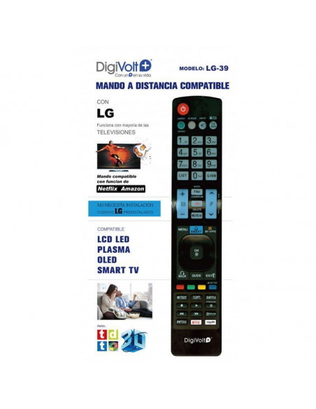 MANDO A DISTANCIA FUNCIONAL CON TV LG (CODIGOS PREINSTALADOS) LG-39