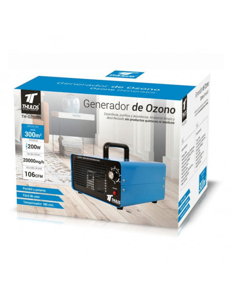 GENERADOR DE OZONO 200W, ÁREA DE HASTA 300M(2) THULOS TH-OZG005