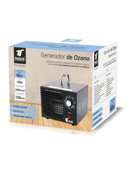 GENERADOR DE OZONO 60W SALIDA DE 3500MG THULOS TH-OZG001