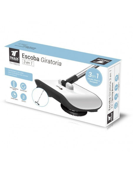 ESCOBA GIRATORIA 3 EN 1 SIN CABLE(RECOGEDOR INCORPORADO) TH-HW010