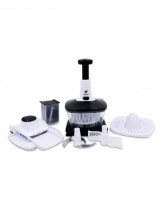 PROCESADOR DE ALIMENTOS MANUAL 5 EN 1, CON HOJAS DE ACERO...