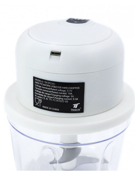 MINI PICADOR ELÉCTRICA USB, CON BATERÍA DE1300MAH, 350ML TH-PC351