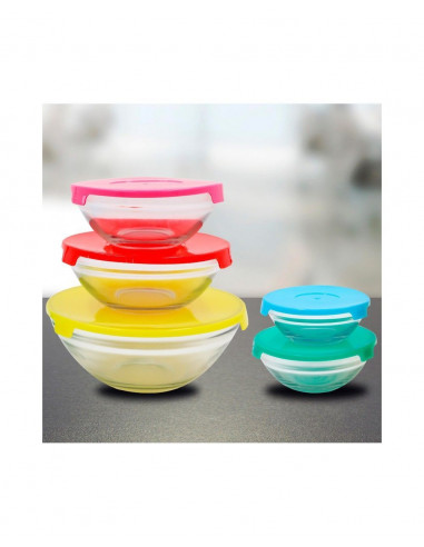 Set de 5 recipientes de cristal apto...