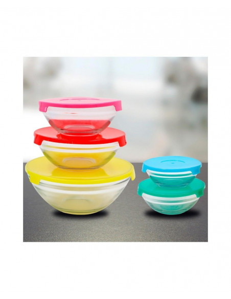 Set de 5 recipientes de cristal apto para lavavajillas. THULOS TH-KA037