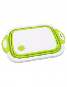 Tabla de cortar, cesta y escurridor 3 en 1 con tapón de... 2