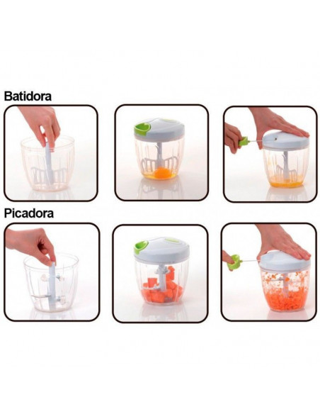 PICADOR Y BATIDORA MANUAL CON DOBLE CUCHILLA Y ACCESORIOS PARA BATIR TH-KA002