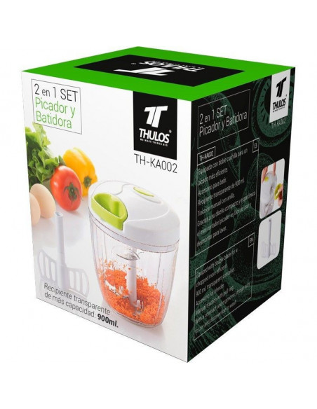 PICADOR Y BATIDORA MANUAL CON DOBLE CUCHILLA Y ACCESORIOS PARA BATIR TH-KA002