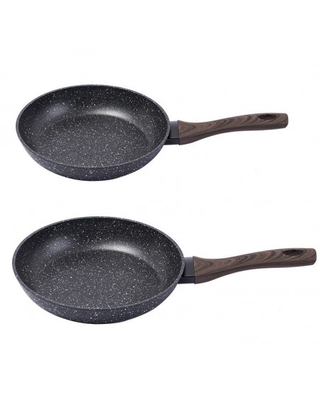 JUEGO DE 2 SARTENES Y REVESTIMIENTO DE PIEDRA LISBON TH-FPS32