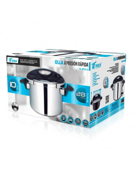 OLLA A PRESIÓN RÁPIDA SERIE 28 DE ACERO INOXIDABLE TH-OP28 (10L)