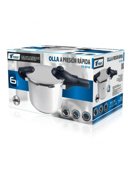 OLLA A PRESIÓN HECHA DE ACERO INOXIDABLE DE 6 LITROS SERIE OP TH-OP60