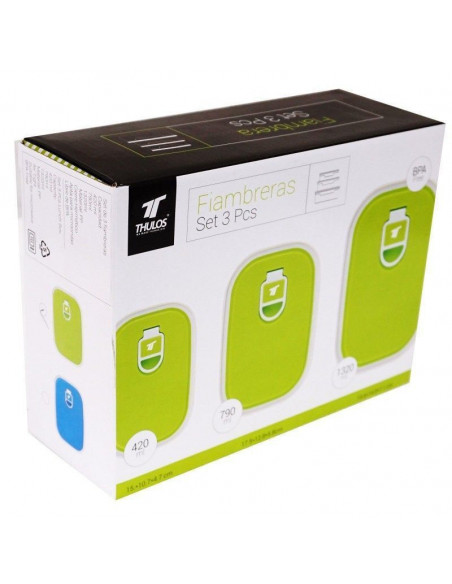 SET DE 3 FIAMBRERAS LIBRE DE BPA. 420,790 Y 1320ML TH-LB008
