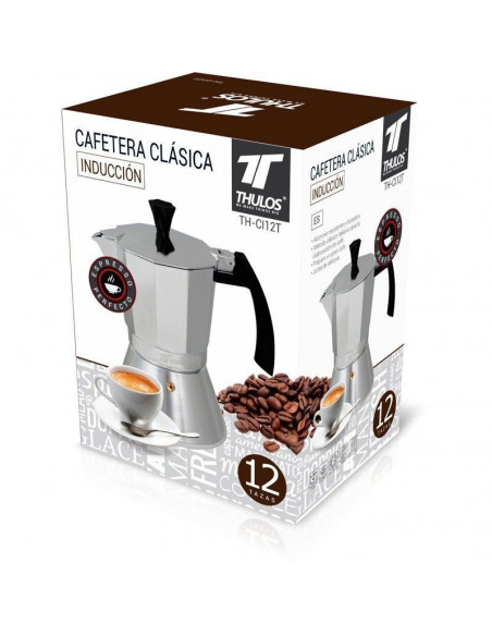 CAFETERA CLÁSICA DE INDUCCIÓN, MÉTODO ITALIANO 3, 6, 9, 12 TAZAS (12 TAZAS)