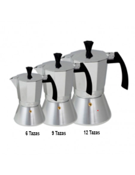 CAFETERA CLÁSICA DE INDUCCIÓN, MÉTODO ITALIANO 3, 6, 9, 12 TAZAS (12 TAZAS)
