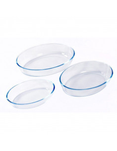SET DE 3 BANDEJAS DE VIDRIO BOROSILICATO OVALADAS APTO... 2